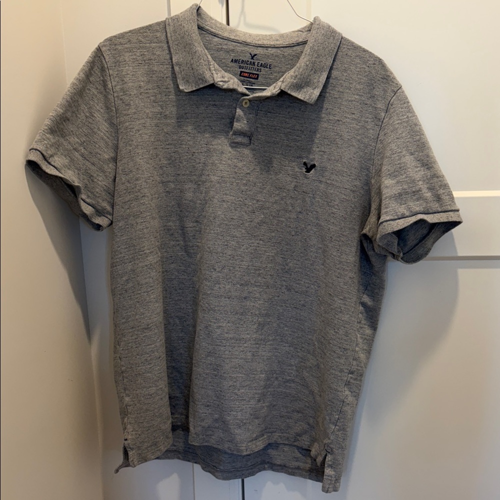 American Eagle Outfitters Heather Gray Polo Shirt